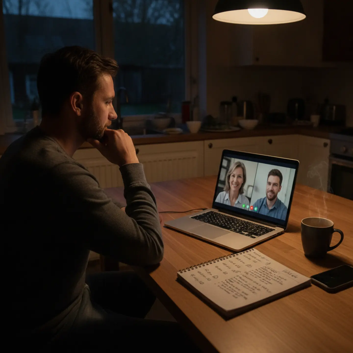 Man reviewing online addiction counseling costs on laptop at home